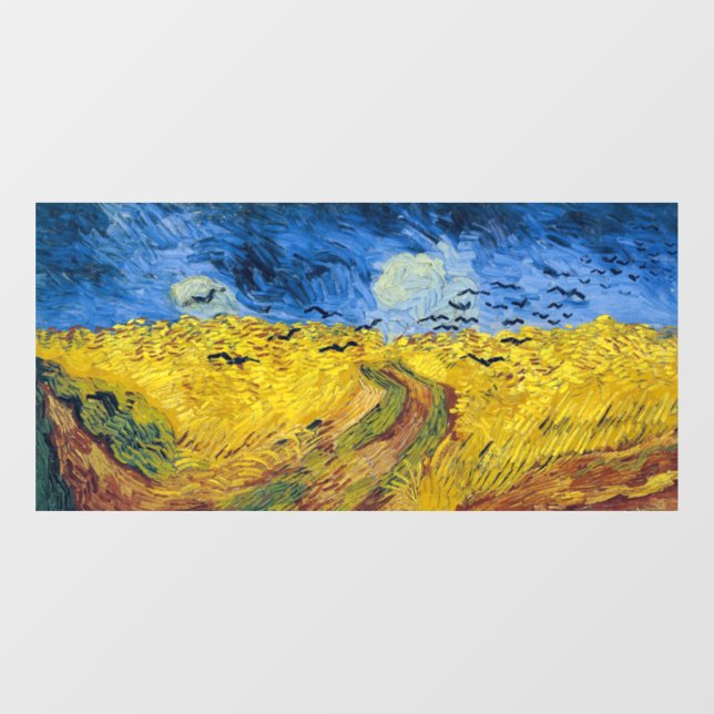 Vincent van Gogh - Wheatfield mit Crows Fensteraufkleber (Blatt)