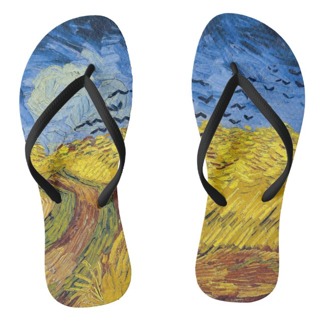 Vincent van Gogh - Wheatfield mit Crows Flip Flops (Fußbett)