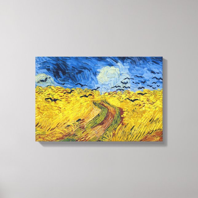 Vincent van Gogh - Wheatfield mit Crows Leinwanddruck (Vorderseite)