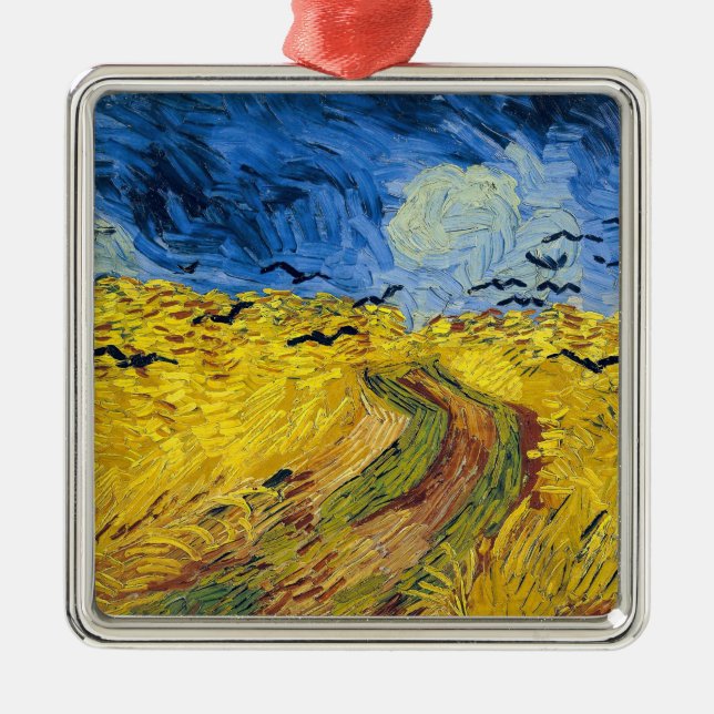 Vincent van Gogh - Wheatfield mit Crows Ornament Aus Metall (Vorne)