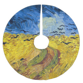 Vincent van Gogh - Wheatfield mit Crows Polyester Weihnachtsbaumdecke