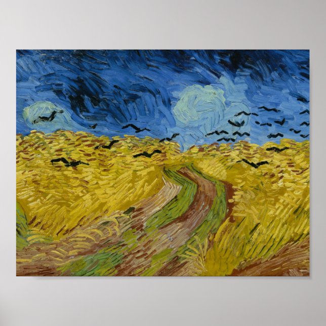 Vincent van Gogh - Wheatfield mit Crows Poster (Vorne)