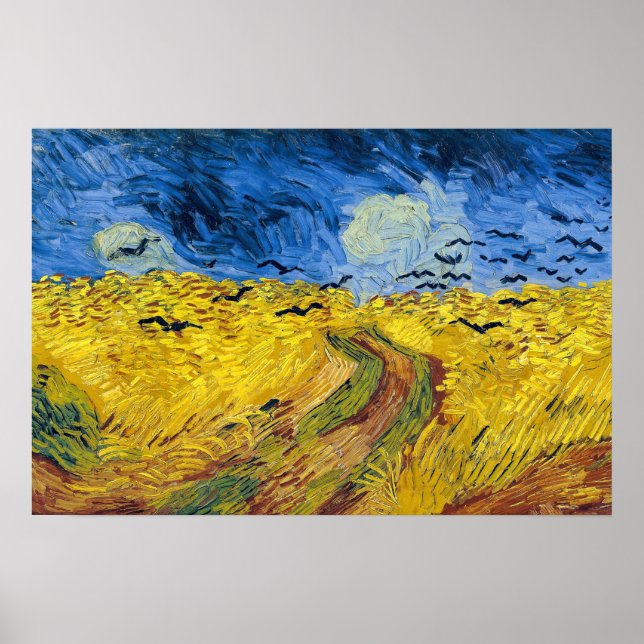 Vincent van Gogh - Wheatfield mit Crows Poster (Vorne)