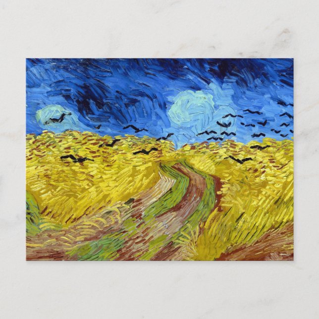 Vincent van Gogh Wheatfield mit Crows Postkarte (Vorderseite)