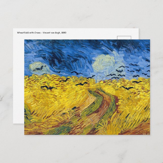 Vincent van Gogh - Wheatfield mit Crows Postkarte (Vorne/Hinten)