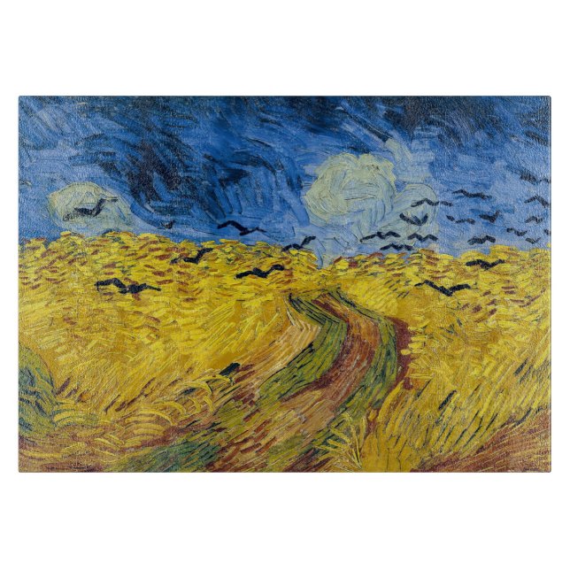 Vincent van Gogh - Wheatfield mit Crows Schneidebrett (Vorderseite)
