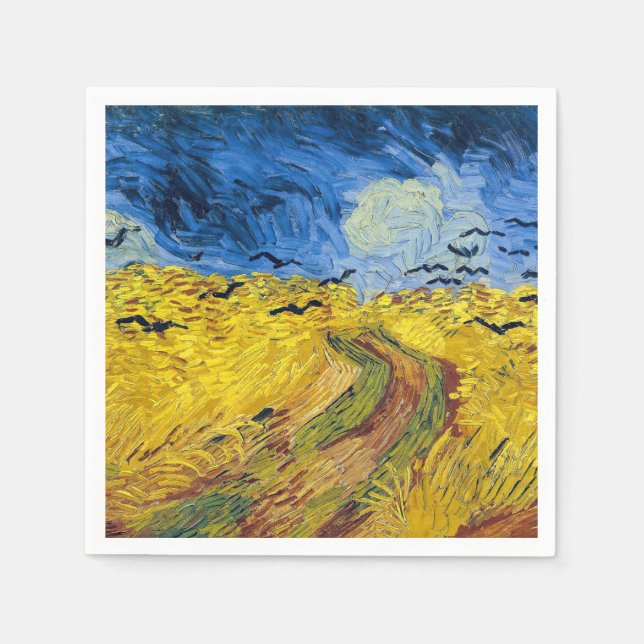 Vincent van Gogh - Wheatfield mit Crows Serviette (Vorderseite)