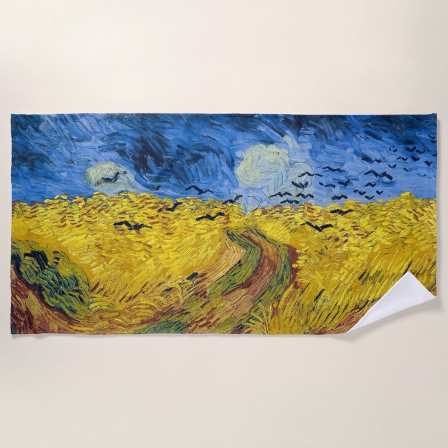 Vincent van Gogh - Wheatfield mit Crows Strandtuch (Vorderseite)