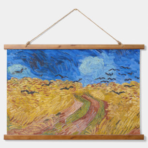 Vincent van Gogh - Wheatfield mit Crows Wandteppich Mit Holzrahmen