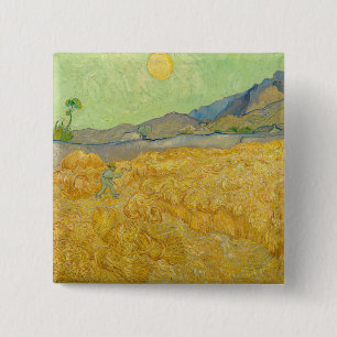 Vincent van Gogh - Wheatfield mit einem Sensenmann Button