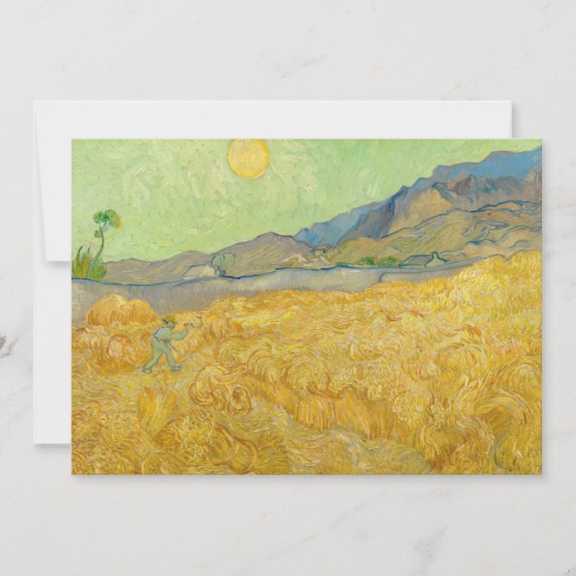 Vincent van Gogh - Wheatfield mit einem Sensenmann Dankeskarte (Vorderseite)