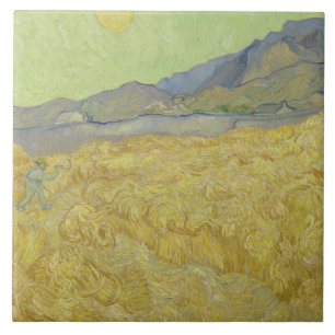 Vincent van Gogh - Wheatfield mit einem Sensenmann Fliese