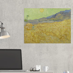 Vincent Van Gogh, Wheatfield mit einem Sensenmann Foliendrucke