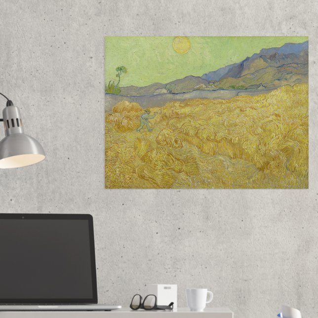 Vincent Van Gogh, Wheatfield mit einem Sensenmann Foliendrucke (In Situ (Schreibtisch 2))