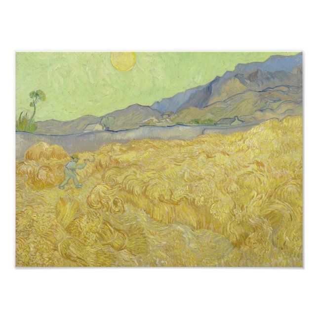 Vincent van Gogh - Wheatfield mit einem Sensenmann Fotodruck (Vorne)