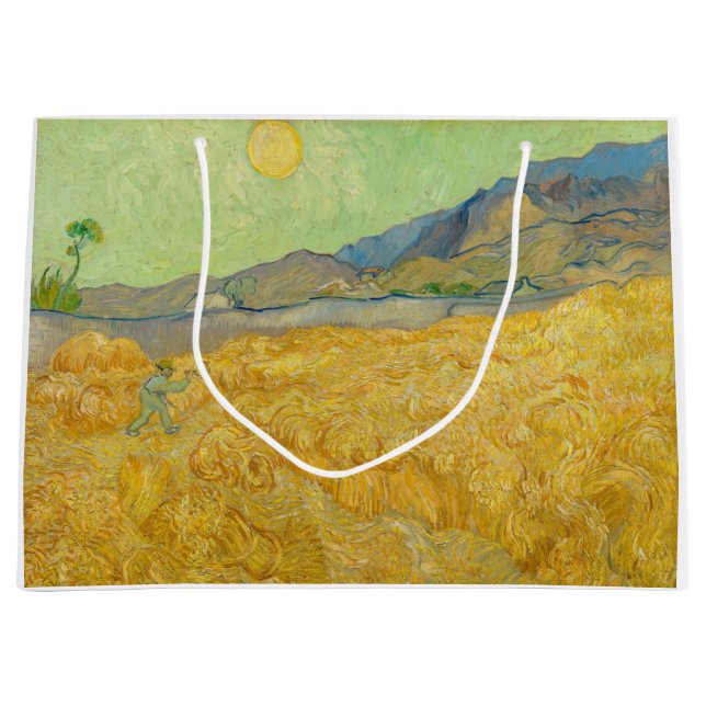 Vincent van Gogh - Wheatfield mit einem Sensenmann Große Geschenktüte (Vorderseite)