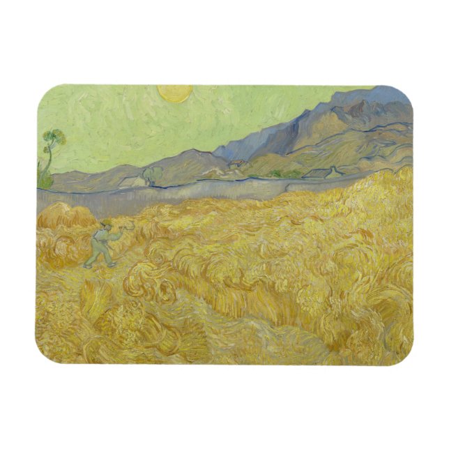 Vincent van Gogh - Wheatfield mit einem Sensenmann Magnet (Horizontal)