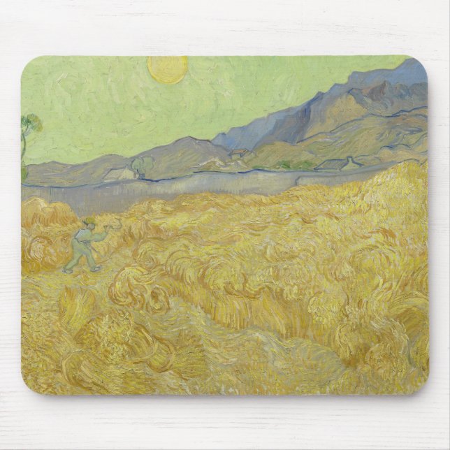 Vincent van Gogh - Wheatfield mit einem Sensenmann Mousepad (Vorne)