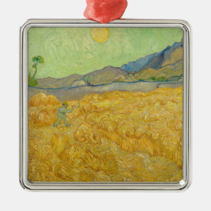 Vincent van Gogh - Wheatfield mit einem Sensenmann Ornament Aus Metall
