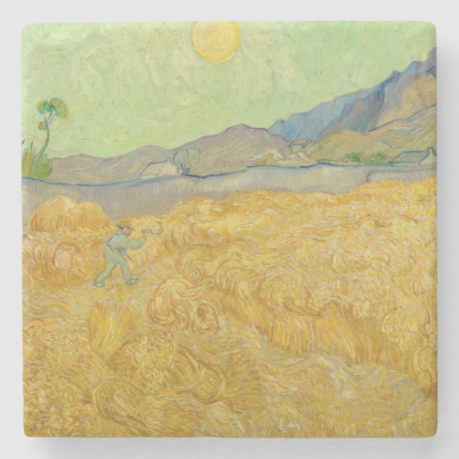 Vincent van Gogh - Wheatfield mit einem Sensenmann Steinuntersetzer (Vorderseite)
