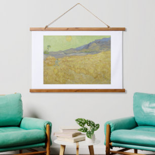 Vincent Van Gogh, Wheatfield mit einem Sensenmann Wandteppich Mit Holzrahmen