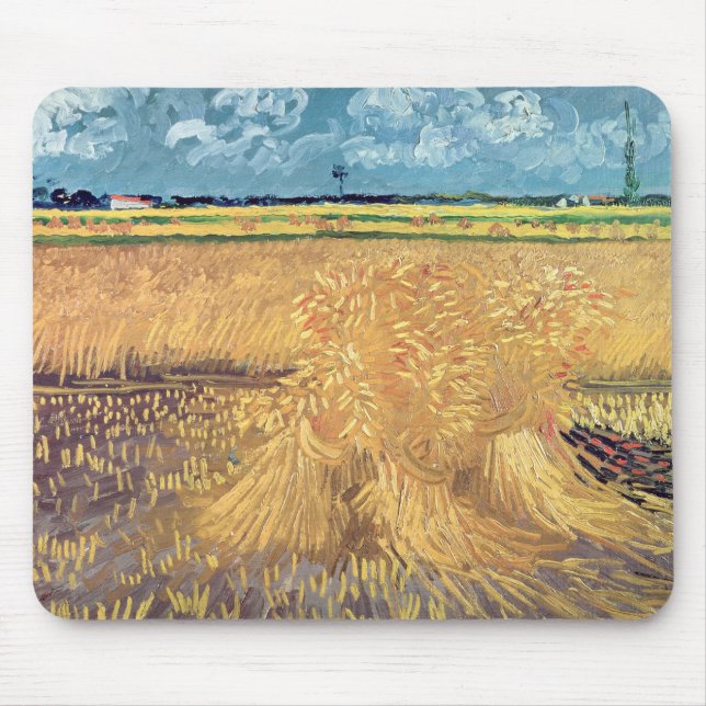 Vincent van Gogh | Wheatfield mit Garben, 1888 Mousepad (Vorne)