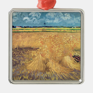 Vincent van Gogh Wheatfield mit Garben, 1888 Ornament Aus Metall