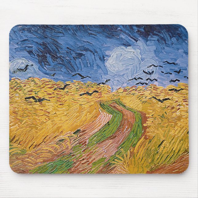Vincent van Gogh | Wheatfield mit Krähen, 1890 Mousepad (Vorne)