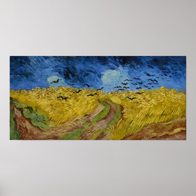Vincent van Gogh - Wheatfield mit Krähen Poster (Vorne)