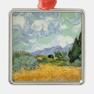 Vincent van Gogh   Wheatfield mit Zypressen, 1889 Ornament Aus Metall