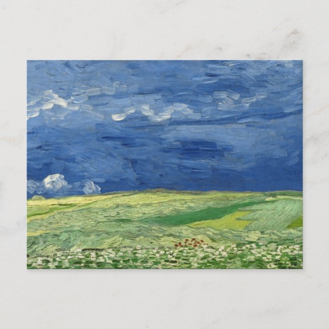 Vincent van Gogh - Wheatfield unter Gewitterwolken Postkarte (Vorderseite)