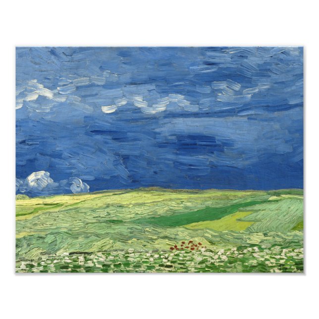 Vincent van Gogh - Wheatfield unter Thunderclouds Fotodruck (Vorne)