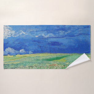 Vincent van Gogh - Wheatfields under Thunderclouds Badhandtuch Set