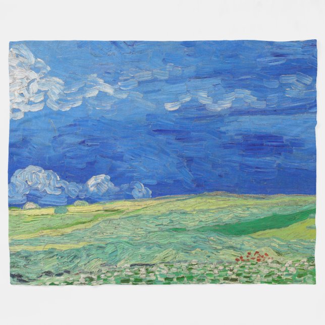 Vincent van Gogh - Wheatfields under Thunderclouds Fleecedecke (Vorderseite (Horizontal))