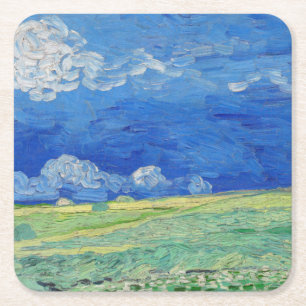 Vincent van Gogh - Wheatfields under Thunderclouds Rechteckiger Pappuntersetzer