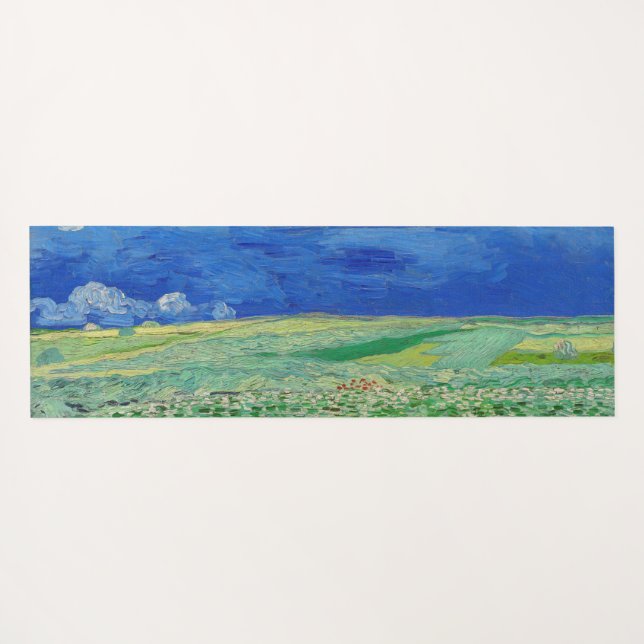 Vincent van Gogh - Wheatfields under Thunderclouds Yogamatte (Rückseite (Horizontal))