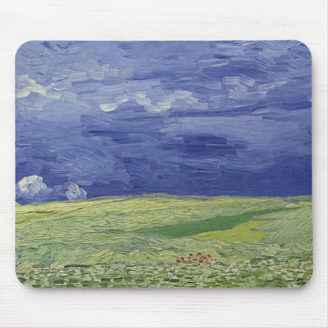 Vincent van Gogh | Wheatfields unter Thundercloud Mousepad (Vorne)
