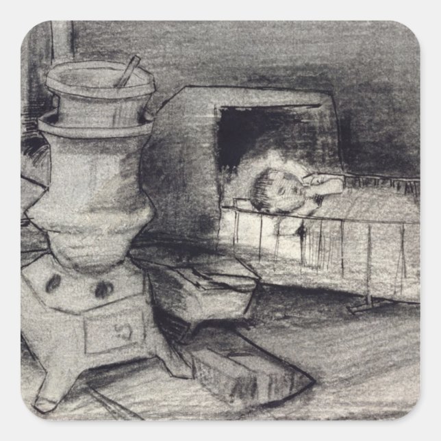 Vincent van Gogh | Wiege Quadratischer Aufkleber (Vorderseite)