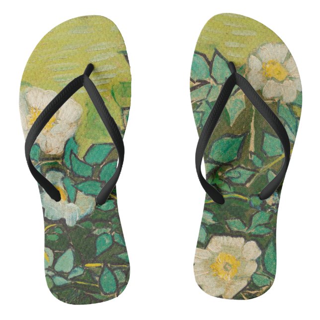 Vincent Van Gogh Wild Rose Kunst und Kunst Flip Flops (Fußbett)