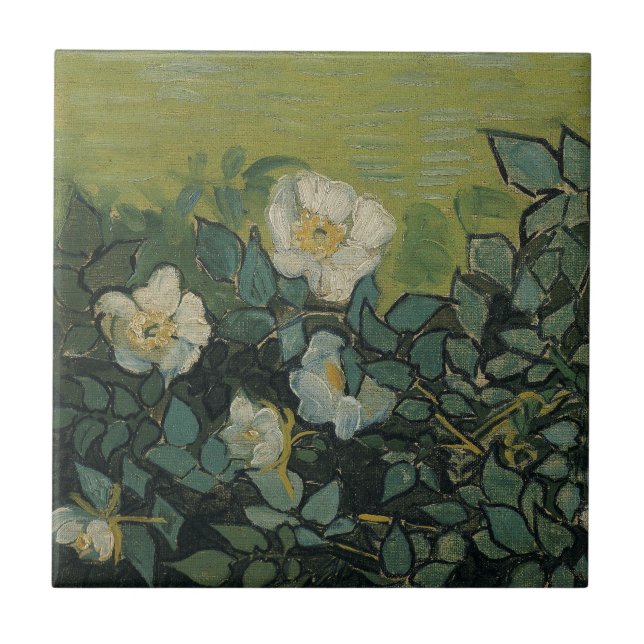 Vincent van Gogh - Wilde Rosen Fliese (Vorderseite)