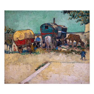 Vincent van Gogh - Wohnwagen, Zigeunerlager bei Ar Fotodruck