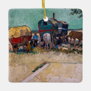 Vincent van Gogh - Wohnwagen, Zigeunerlager bei Ar Keramikornament