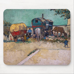 Vincent van Gogh - Wohnwagen, Zigeunerlager bei Ar Mousepad