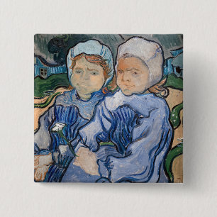 Vincent van Gogh - Zwei kleine Mädchen Button