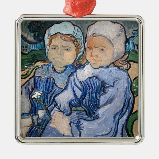 Vincent van Gogh - Zwei kleine Mädchen Ornament Aus Metall (Vorne)
