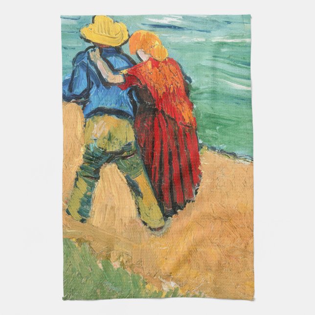 Vincent van Gogh - Zwei Liebhaber Geschirrtuch (Vertikal)