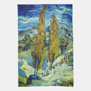Vincent Van Gogh Zwei Pappeln in Saint-Rémy Geschirrtuch