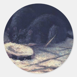 Vincent Van Gogh - Zwei Ratten - Rat Lover Fine Ar Runder Aufkleber