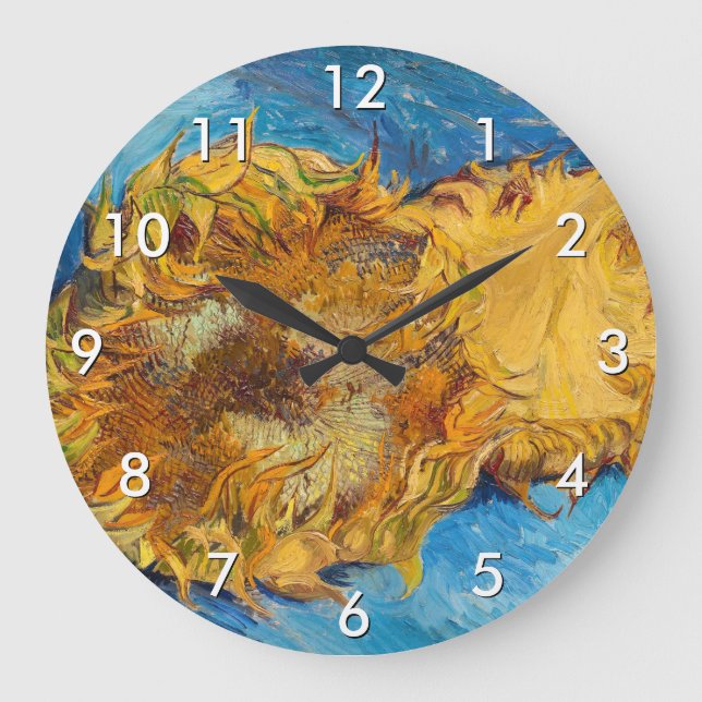 Vincent van Gogh - Zwei Schnittblumen Große Wanduhr (Vorderseite)