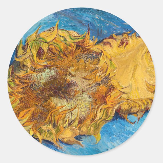 Vincent van Gogh - Zwei Schnittblumen Runder Aufkleber (Vorderseite)